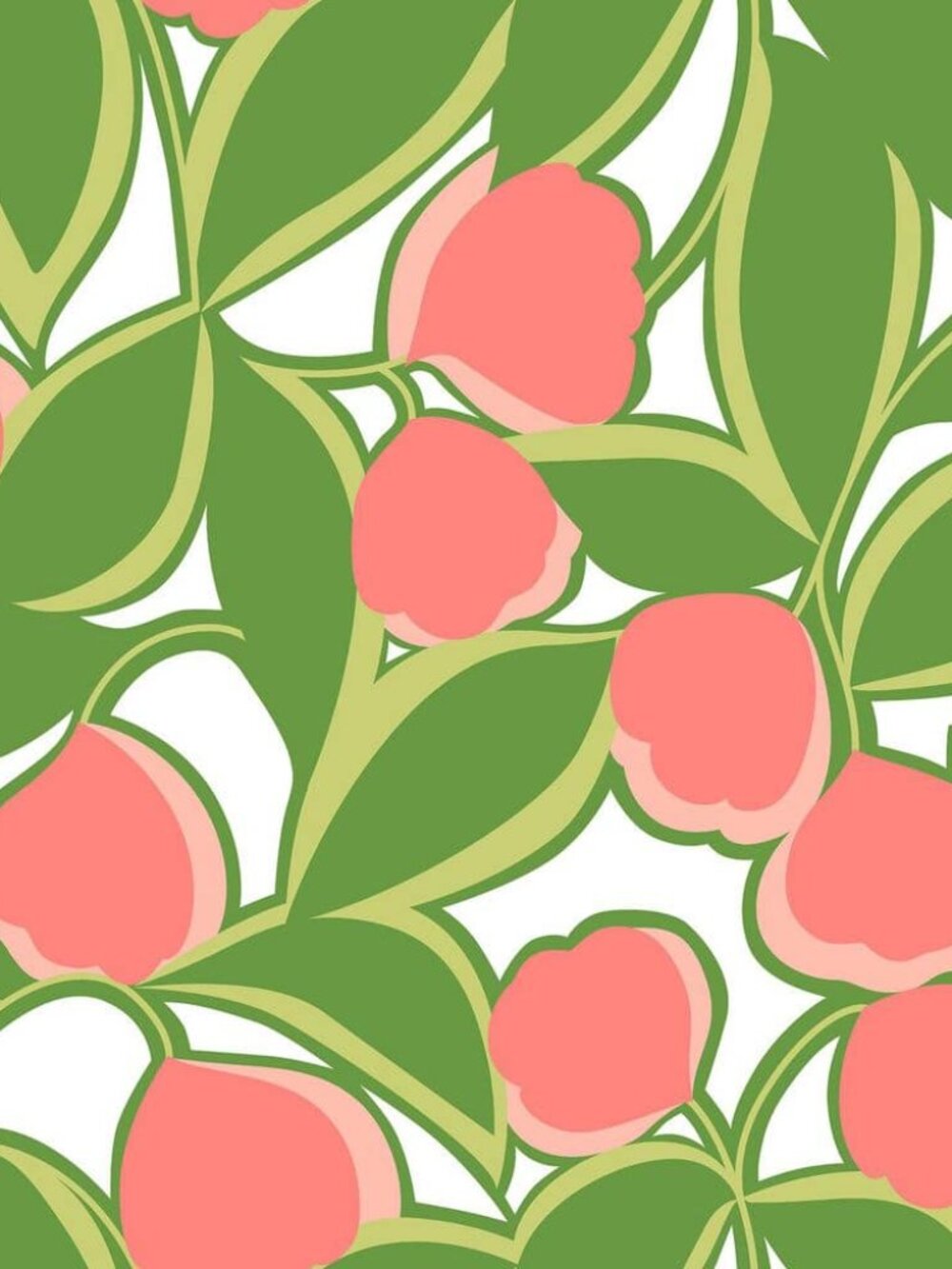 NEW NuWallpaper x Megan Carter Talia Green Peel and Stick Green Peach Wallpaper - Picture 5 of 9